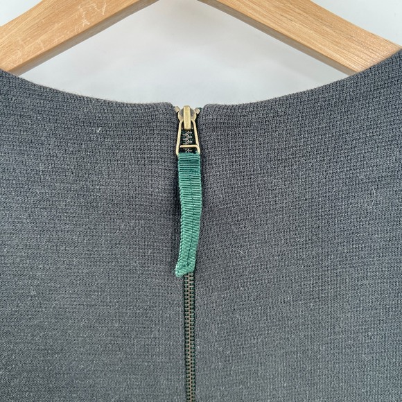 Demian shift wool feel futuristic dress green career business bling gray M - Picture 7 of 12